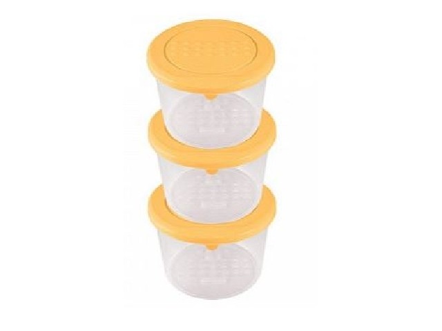 Комплект контейнеров для продуктов Asti круглых 0,8л х 3шт. (бледно-желтый)